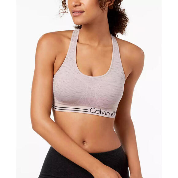 Calvin Klein Performance  Medium Impact Sports Bra Metallic Purple XS - Picture 1 of 6